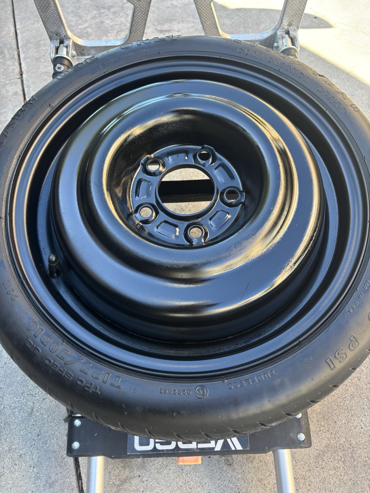 1984-1989 Chevy Corvette C4 Spare Tire Tub Carrier Tray & G.Y. Tire w/Rim OEM GM 1984-1989 Chevy Corvette C4 Spare Tire Tub Carrier Tray & G.Y. Tire w/Rim OEM GM