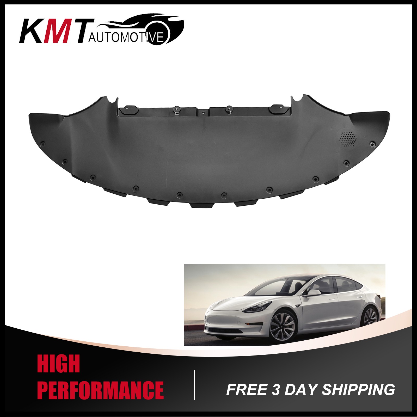 Fits 2017-2022 Tesla Model 3 Front Lower Bumper Guard Shield Splash Under Cover Fits 2017-2022 Tesla Model 3 Front Lower Bumper Guard Shield Splash Under Cover