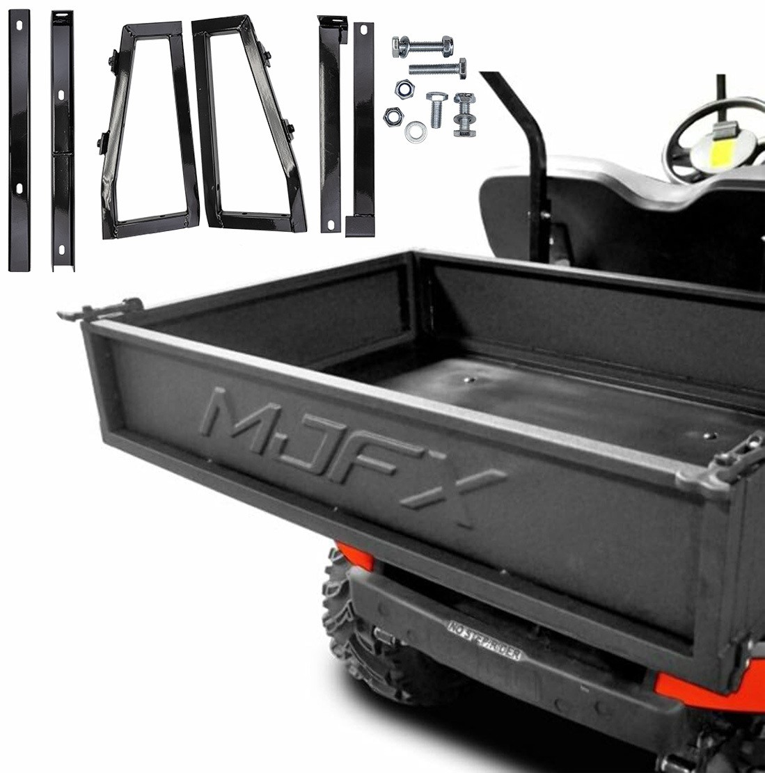 MadJax Golf Cart Cargo Box Kit for Yamaha Drive2 2017-Up Heavy-Duty Black Steel