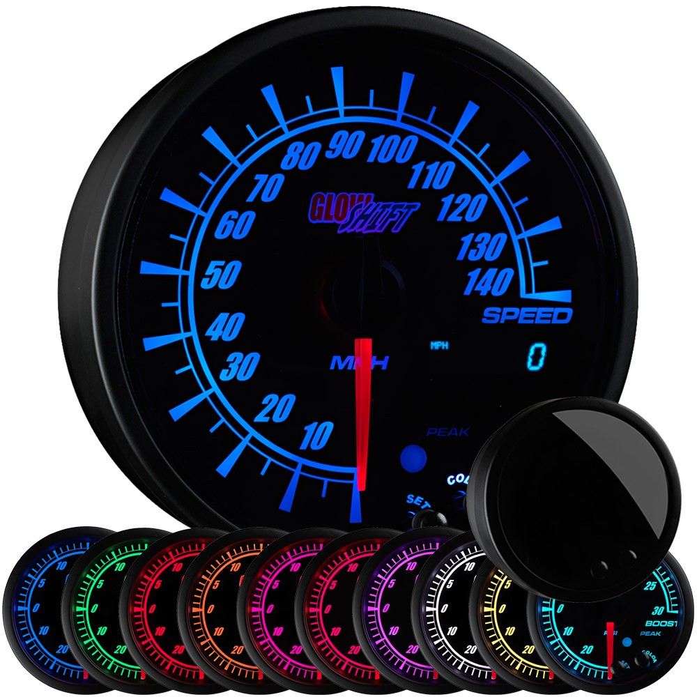 GlowShift In-Dash 140 MPH Speedometer Gauge Kit 3-3/4\