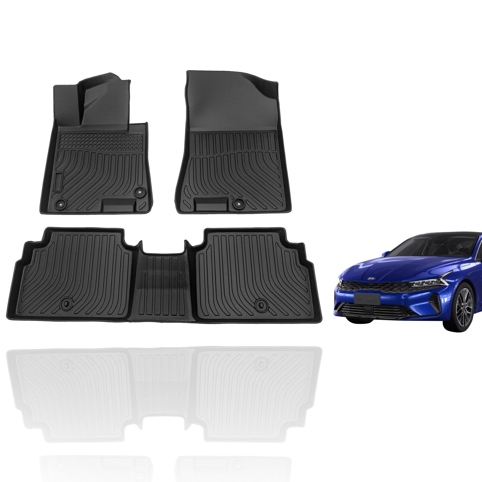 3D TPE All Weather Floor Mats Liners Fit 2020 21 2022 2023 2024 Hyundai Sonata 