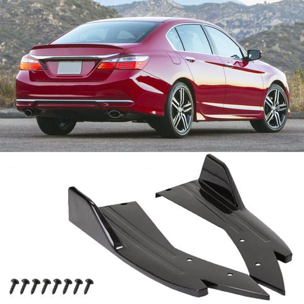 Glossy Black Rear Diffuser Bumper Splitter Spoiler Lip Kit For Honda Accord