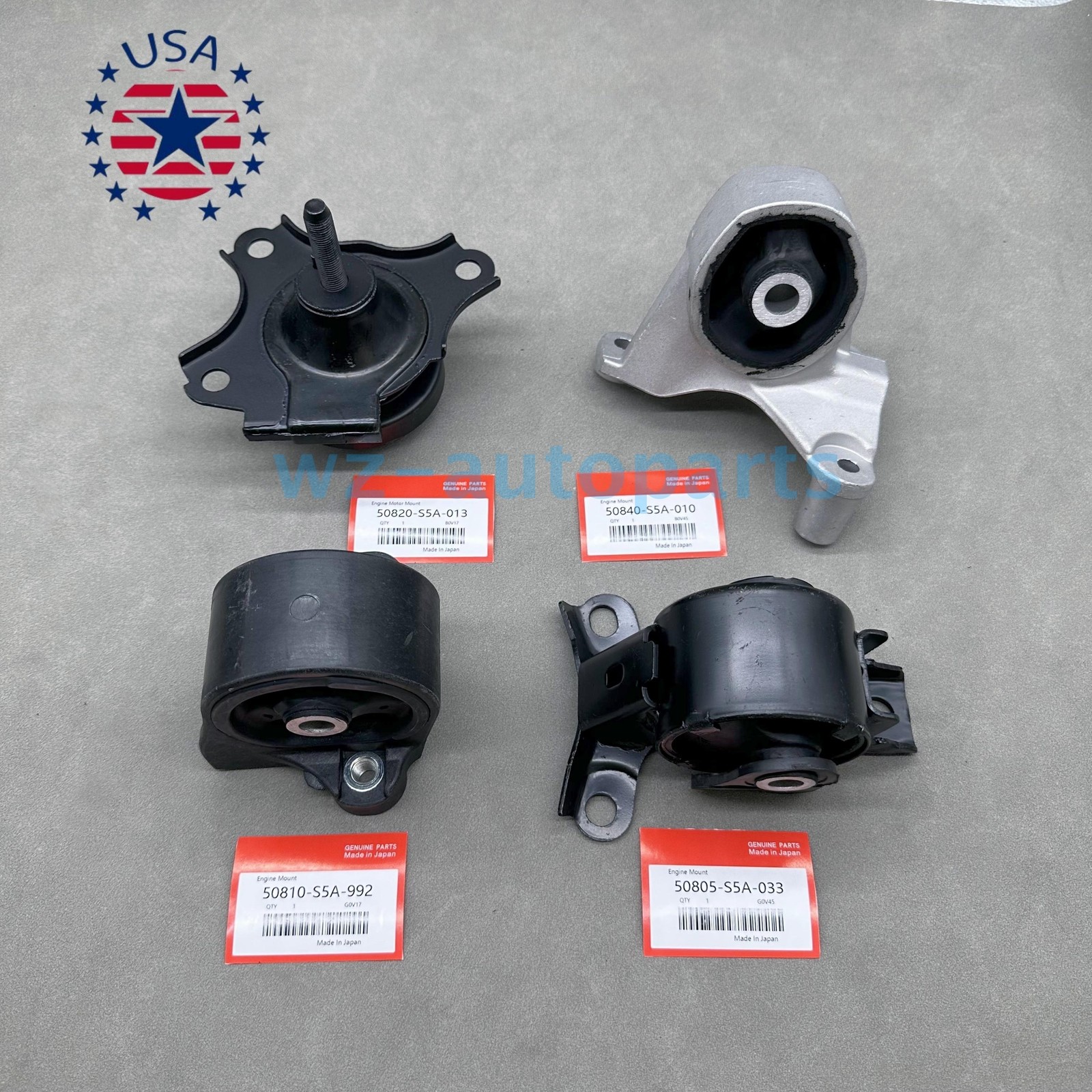 OEM 4PC Motor Mounts Set For 01-05 Honda Civic 1.7L l4 w/ Manual Transmission US