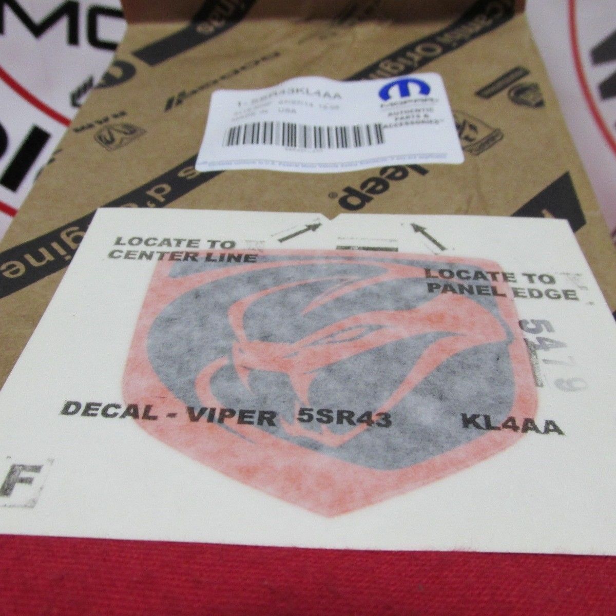 DODGE SRT VIPER T/A vinyl decal emblem (Time Attack) OEM MOPAR