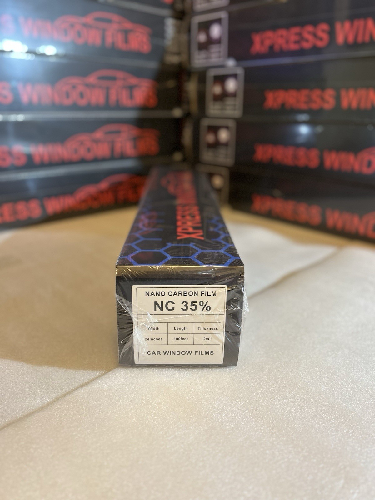 XPRESS WINDOW FILMS - 24” x 100 Ft Roll - 35% 2 Ply Window Tint NANO CARBON XPRESS WINDOW FILMS - 24” x 100 Ft Roll - 35% 2 Ply Window Tint NANO CARBON