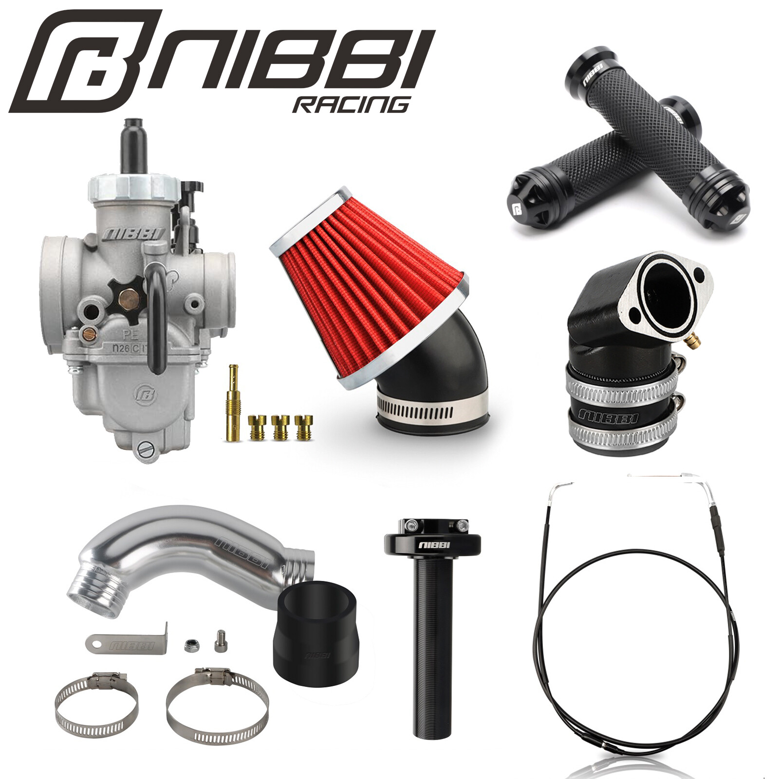NIBBI PE26 GY6 Carburetor Air Filter Pipe SCOOTER Moped ATV Gokart Roketa Taotao