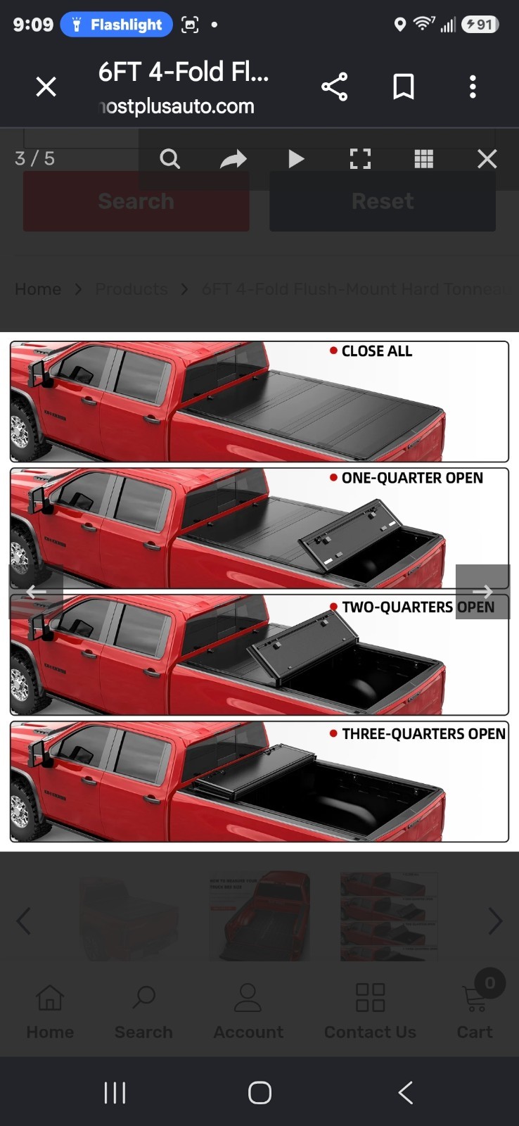 5FT TRI-Fold Truck Bed Tonneau Cover For 2016-2026 Toyota Tacoma SR5 TRD W/ LED