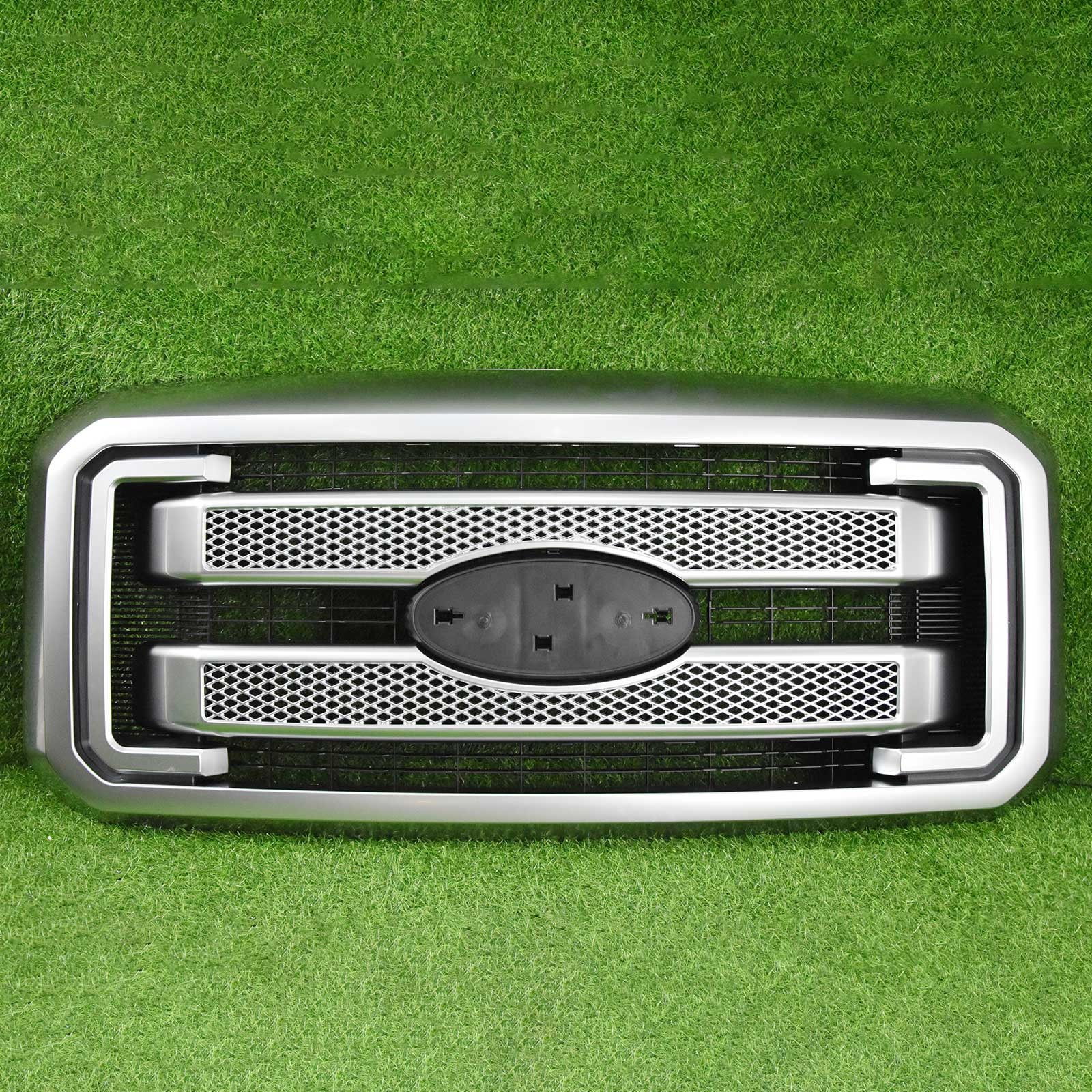 For 2011-16 Ford F250 F350 Super Duty Platinum Satin Chrome Front Bumper Grille