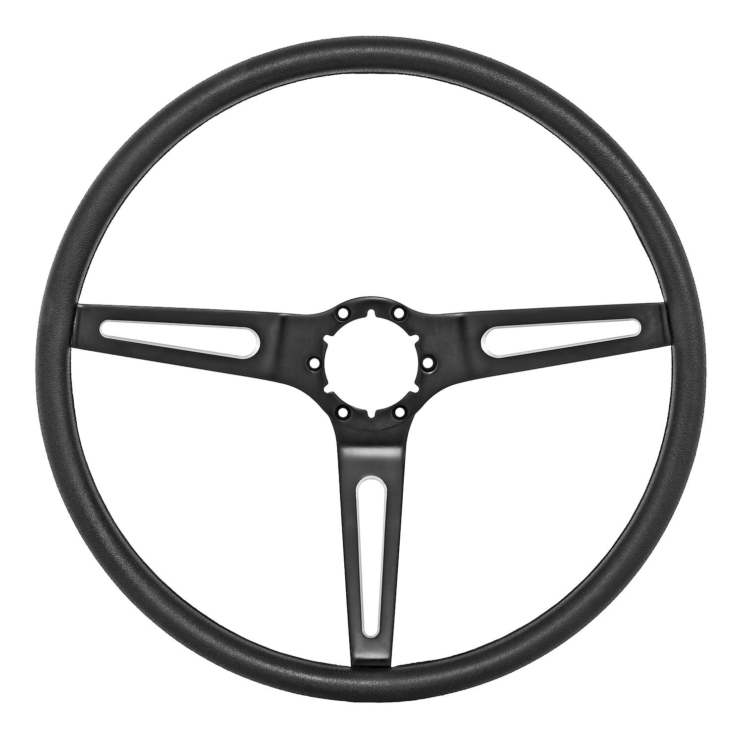 JEGS 3-Spoke Comfort Grip Steering Wheel w/Stainless Steel Outer Ring for