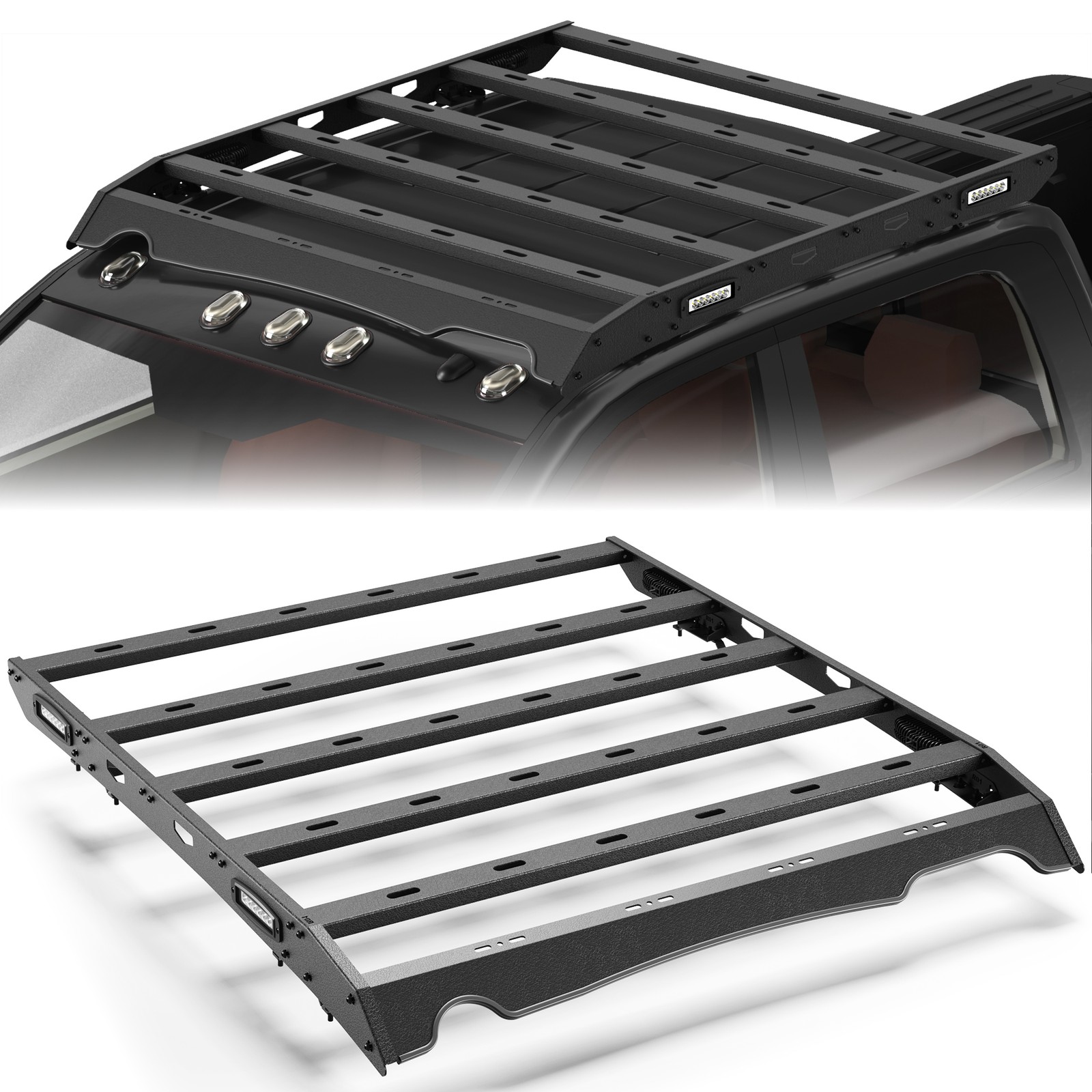 For 2010-2018 Ram 2500 Crew Cab Roof Rack Crossbars Cargo Basket Luggage Carrier