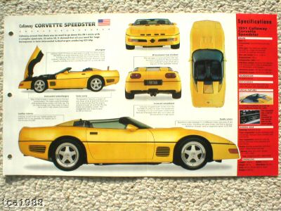 1991 CALLAWAY CORVETTE SPEEDSTER IMP Brochure
