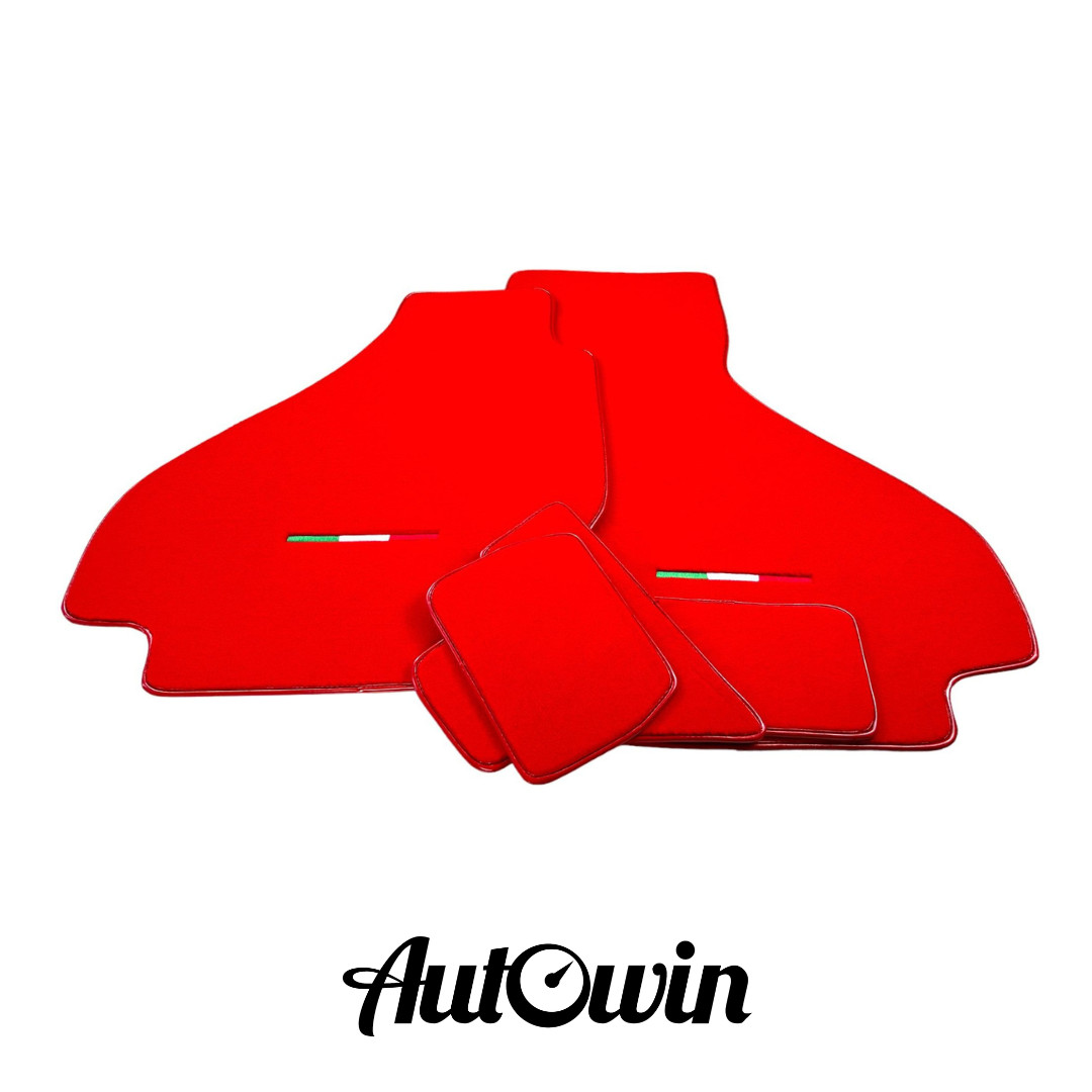 AutoWin Brand Red Floor Mats for Ferrari 512 TR | Italian Edition