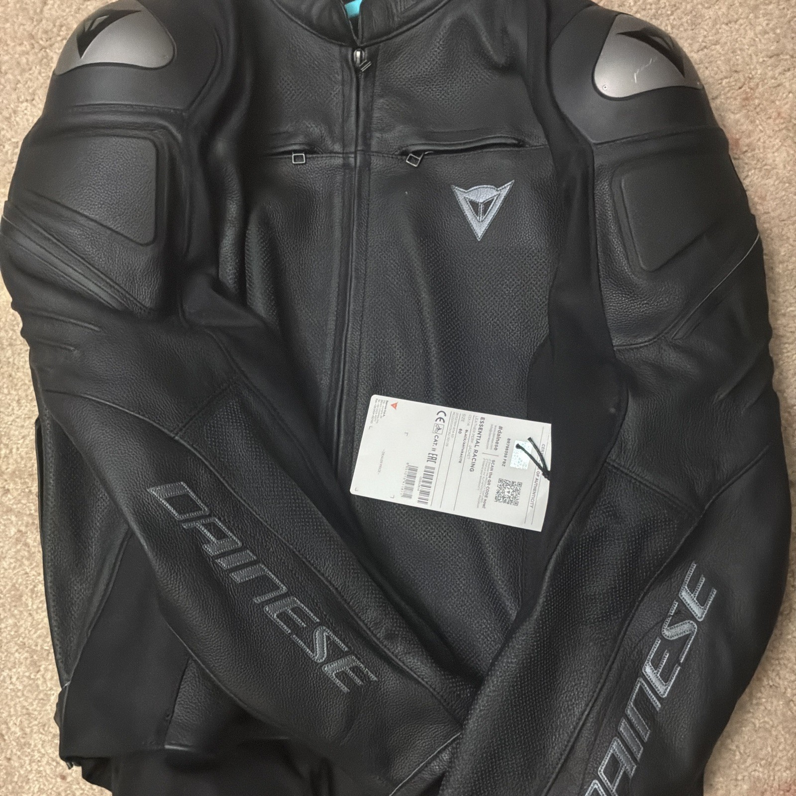 Dainese Leather Motorcycle Jacket Men\'s 60 Dainese Leather Motorcycle Jacket Men\'s 60