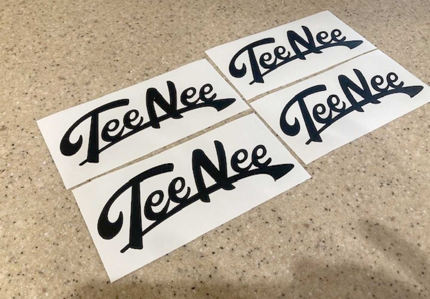 Tee Nee Vintage Boat Trailer Decals Black 6 Inch Vinyl 4 Pak + Tee Nee Vintage Boat Trailer Decals Black 6 Inch Vinyl 4 Pak +