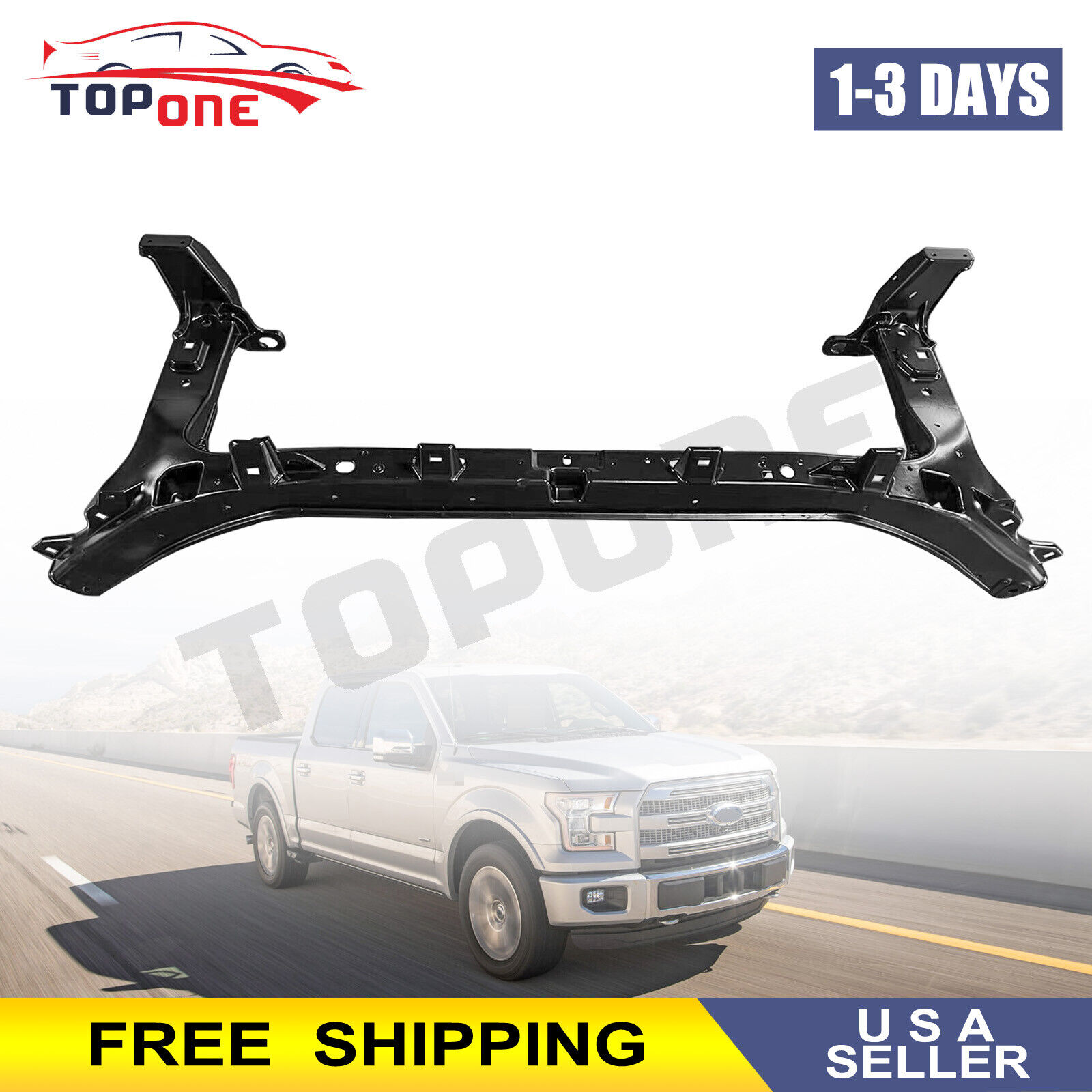 For 2015-2022 Ford F-150 2.7L 3.0L 3.5L 5.0L Front Upper Radiator Support Panel