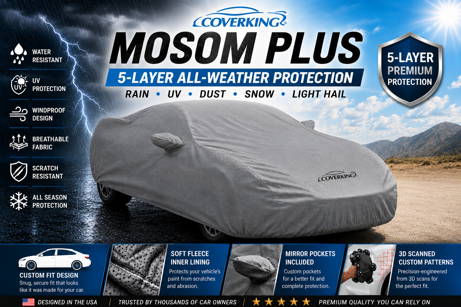 Coverking Weatherproof  Mosom Plus Custom Fit Car Cover for Dodge Challenger