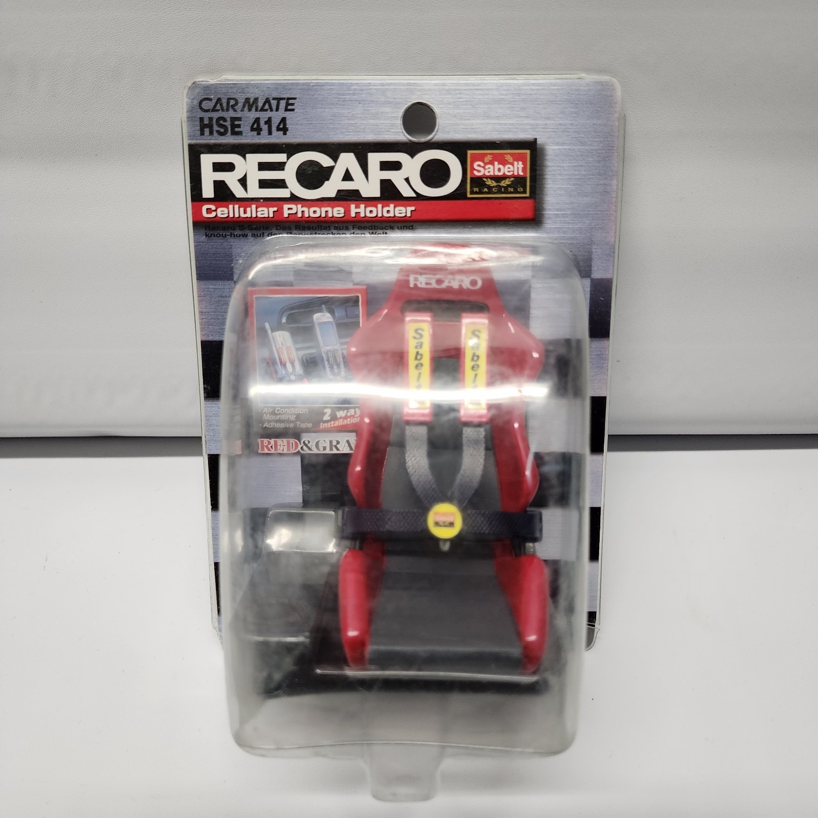 Vintage CARMATE Recaro Seat Red Cellphone Holder Import HSE 413 HS 413 Tuning