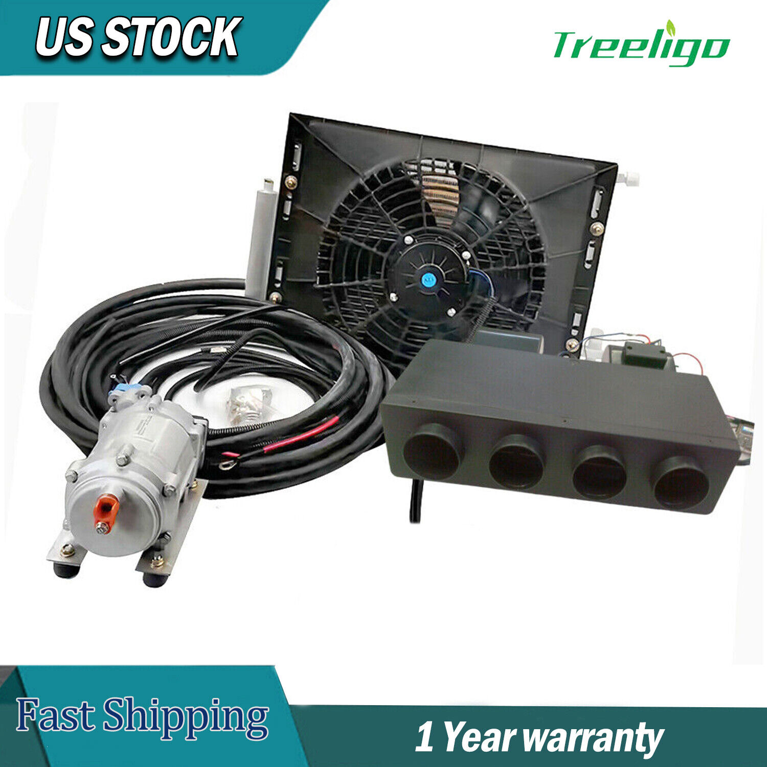 DC 12V Universal Underdash Electric Air Conditioning AC Evaporator KIT Heat&Cool