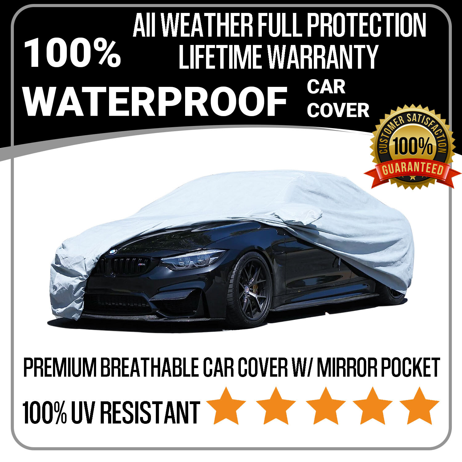 Waterproof Protection Mirror Pocket Premium Car Cover For 1998-2002 BMW M COUPE