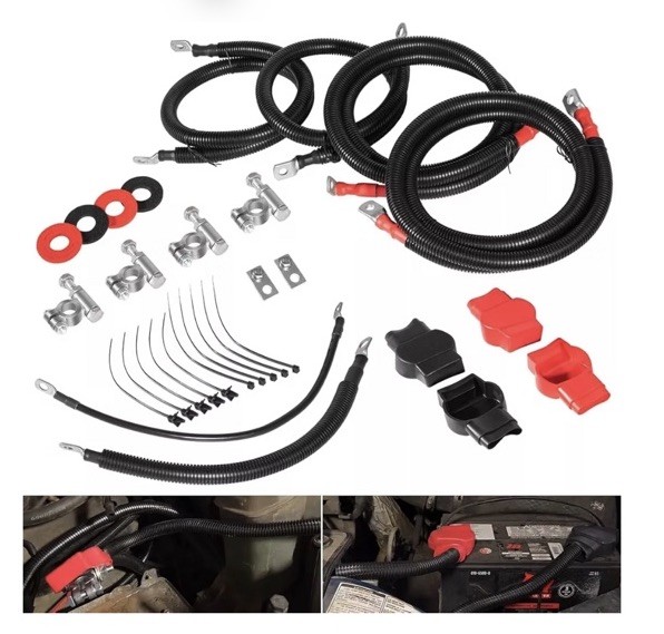 Battery Cables Kit for 2003-2007 6.0L Power Stroke Ford Superduty F250 F350 F450 Battery Cables Kit for 2003-2007 6.0L Power Stroke Ford Superduty F250 F350 F450