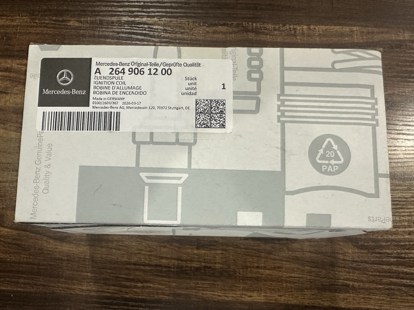 A2649061200 GENUINE OEM MERCEDES-BENZ IGNITION COIL.