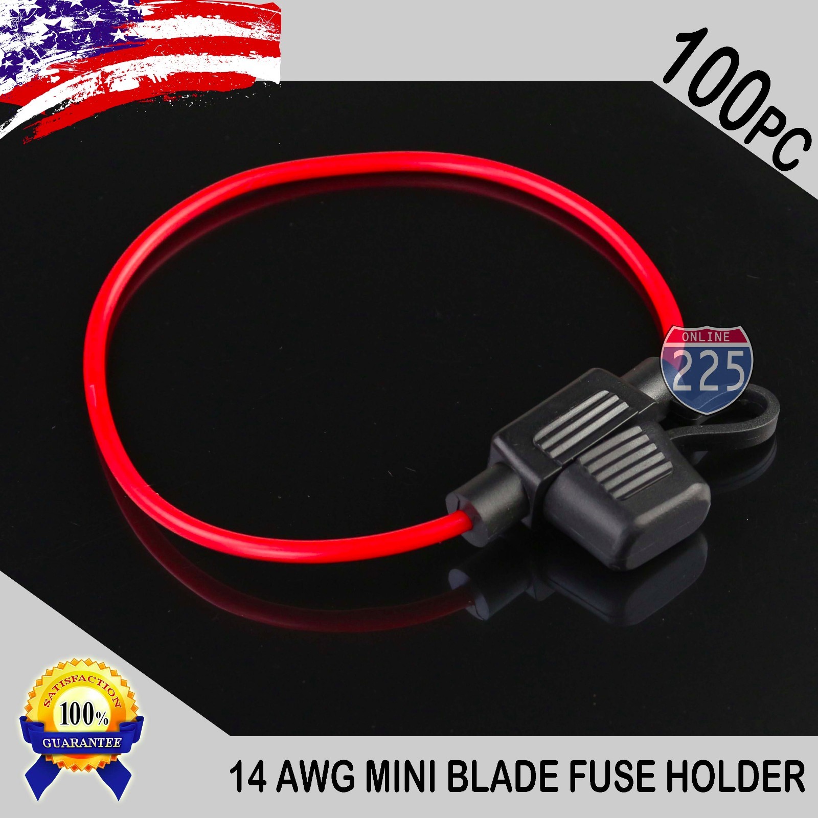 100 Pack 14 Gauge APM / ATM MINI Blade Inline Fuse Holder 100% OFC Copper Wire