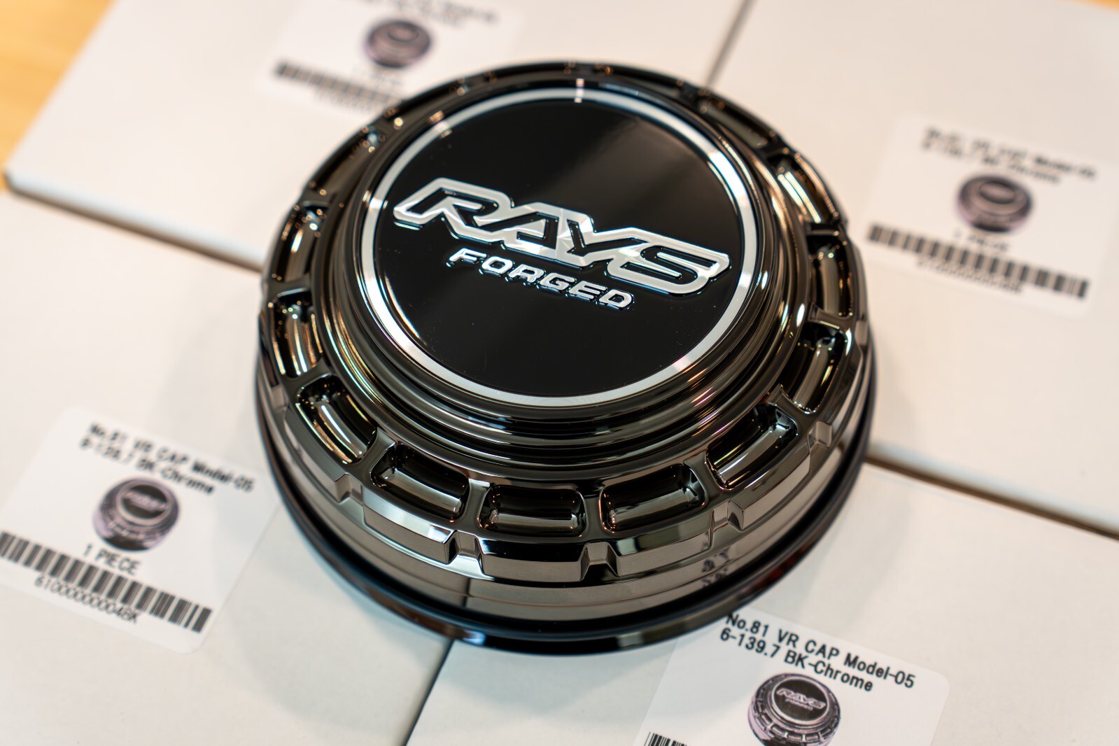 RAYS 4x4 VR Forged Center Cap Model-05 (No.81) 112mm bore - Black Chrome (4 pcs)