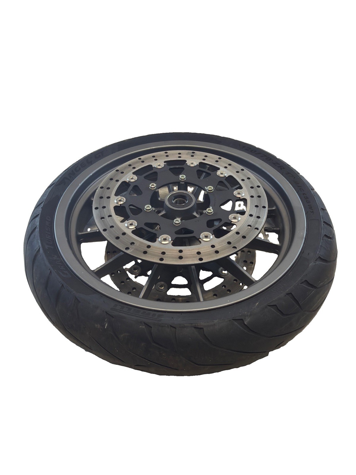 17-25 Benelli TRK 502X Front Wheel Rim 17x3.5 OEM STRAIGHT Tire Rotor Grey Gray