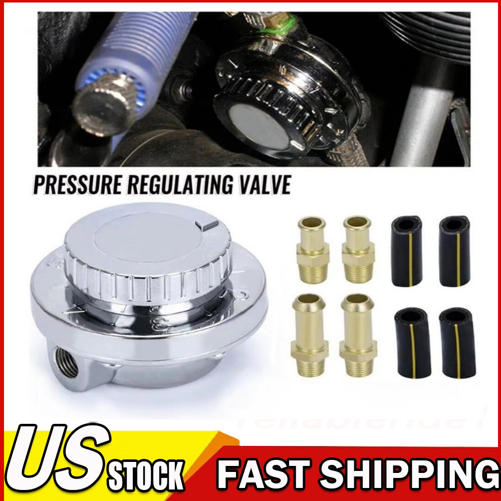 1-6PSI Universal Adjustable Fuel Pressure Regulator Kit For Carburetor Engine US
