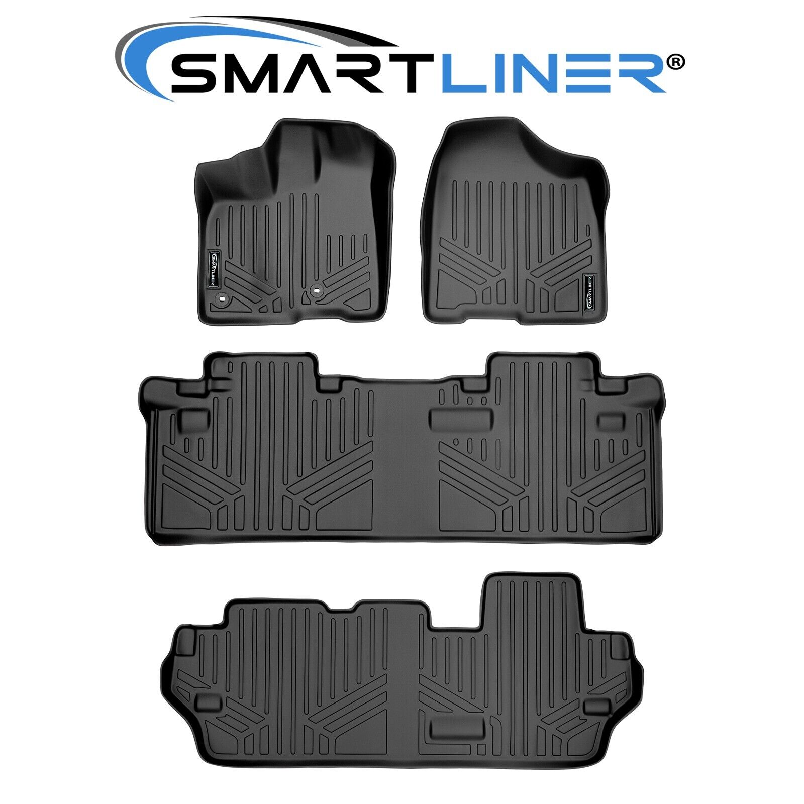 SMARTLINER Custom Fit Floor Mats 3 Rows Liner Set for 2013-2020 Toyota Sienna