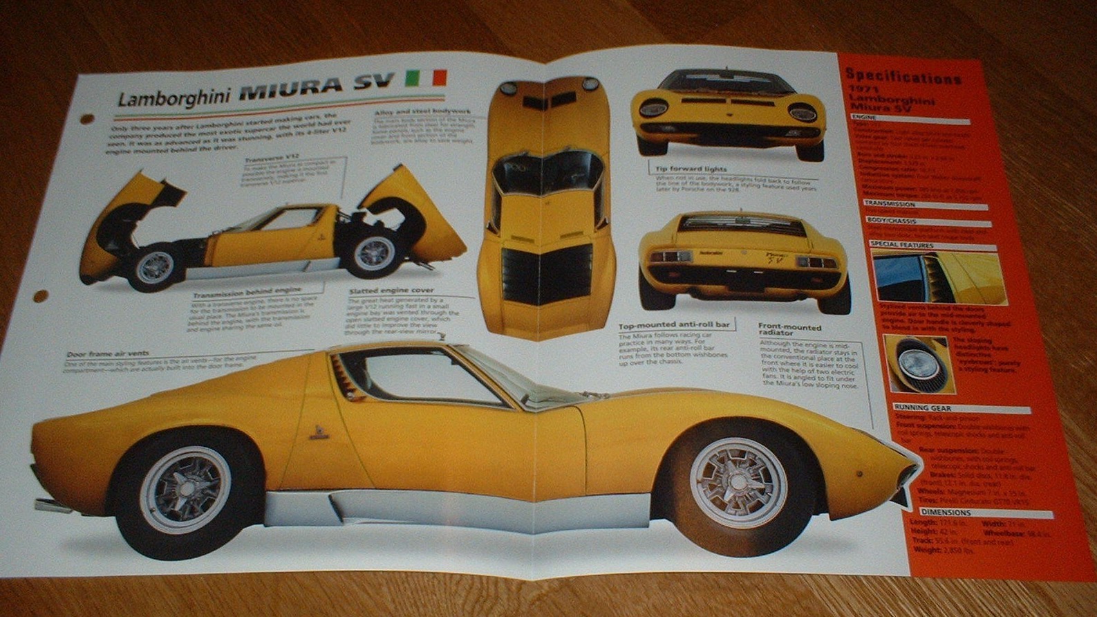 1970 Lamborghini Miura P400SV Original Imp Brochure Specs Info 70 P400 SV 71