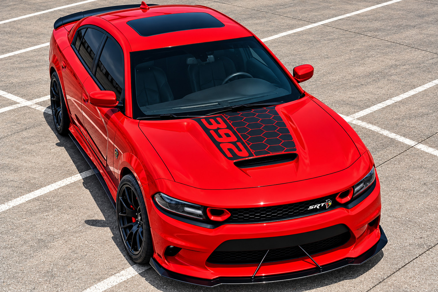Vinyl Graphic Hood Scoop Decal Fits/Compatible Dodge Charger Split Honeycomb