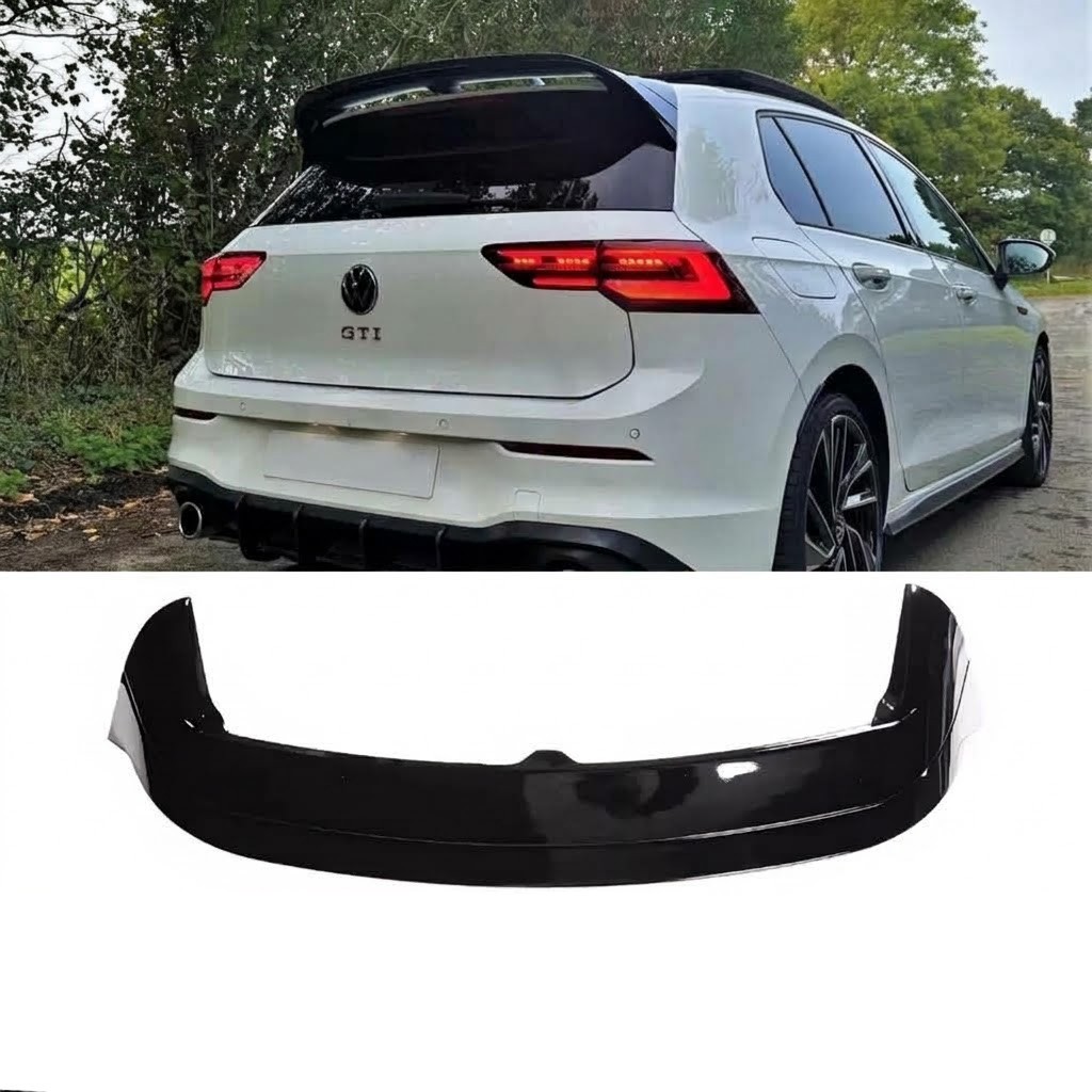 CS Style Roof Spoiler Wing Trunk For VW Golf MK8 GTD GTE GTI 2022-27 Gloss Black