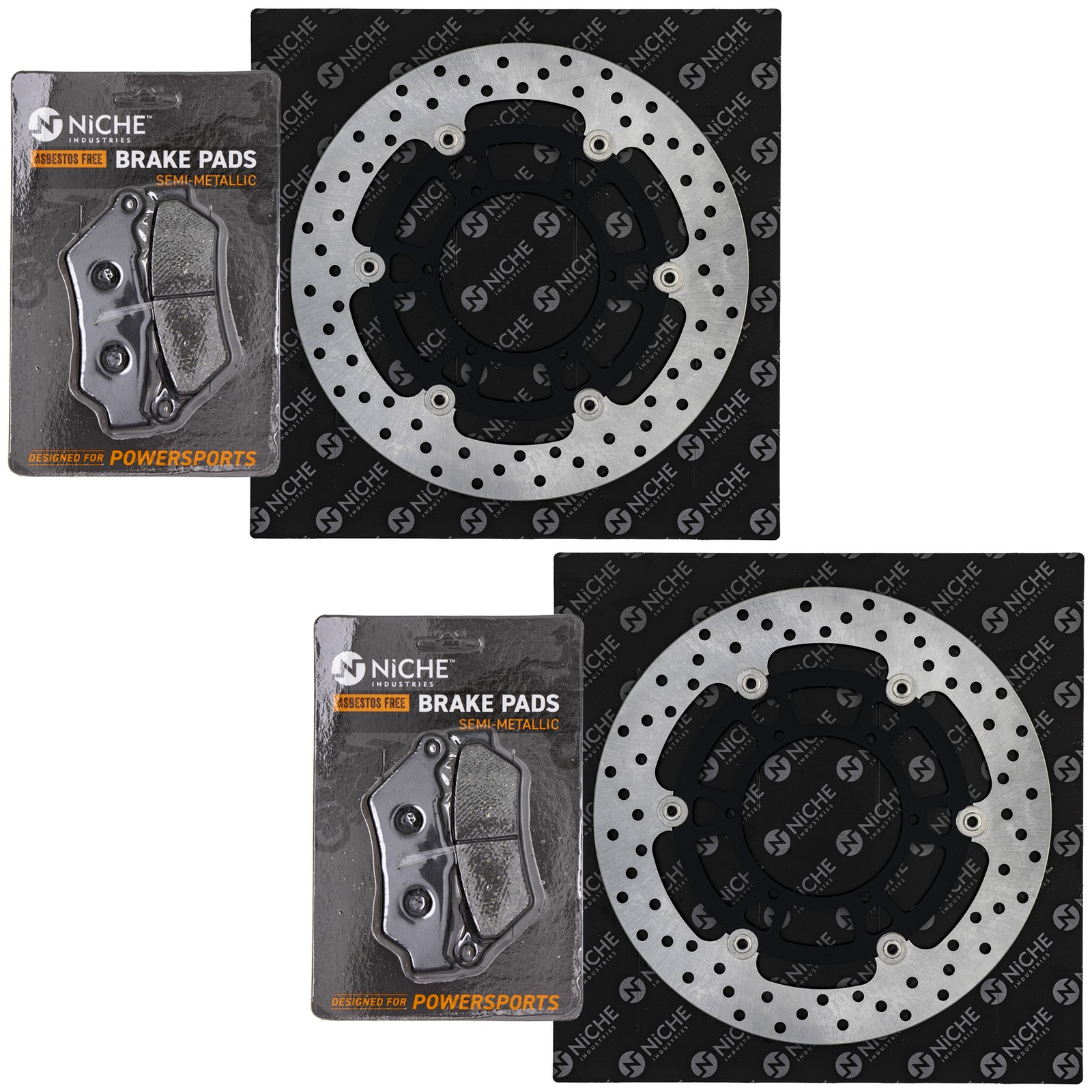 NICHE Front Brake Rotor Pad Kit for BMW 34112345445 34117713131 Semi Metallic