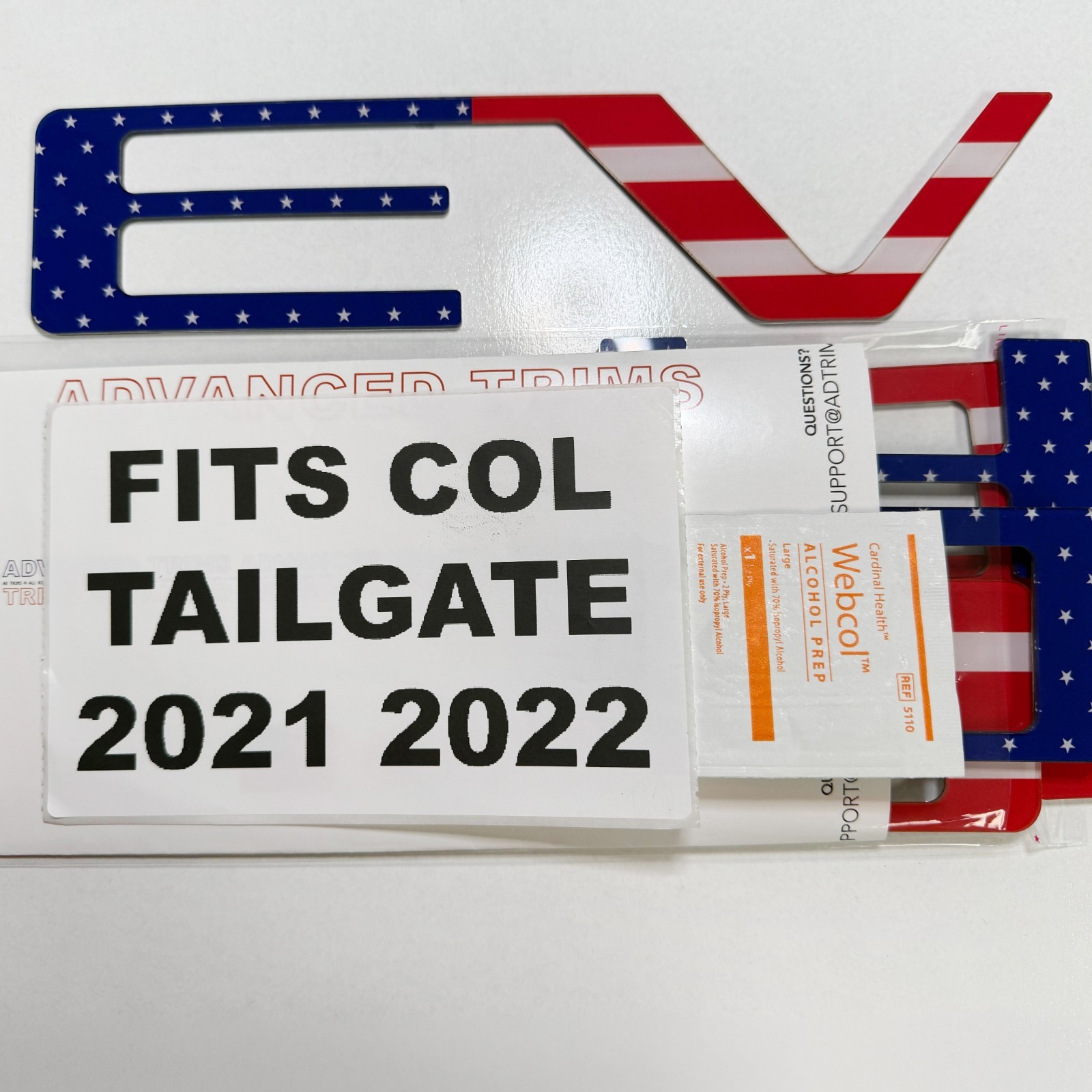 3D US FLAG RAISED TAILGATE LETTERS FOR 2021 2022 COLORADO