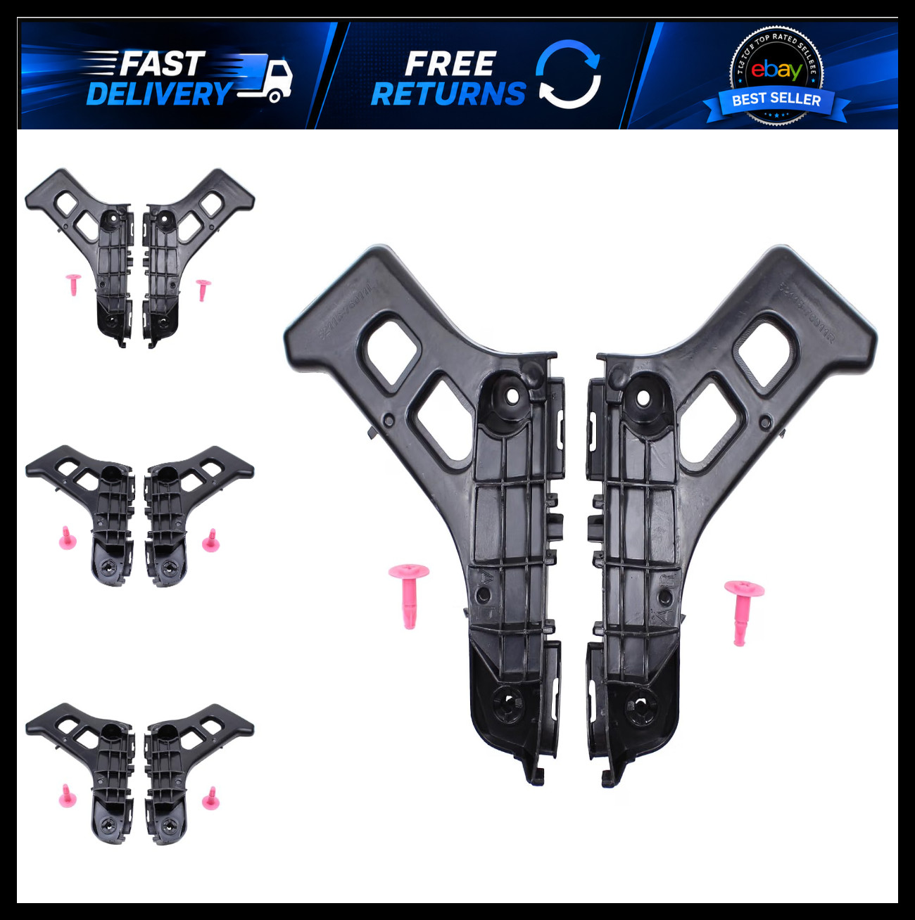 Front Left Right Bumper Bracket Retainer Mounting Kit Compatible with Vehicles