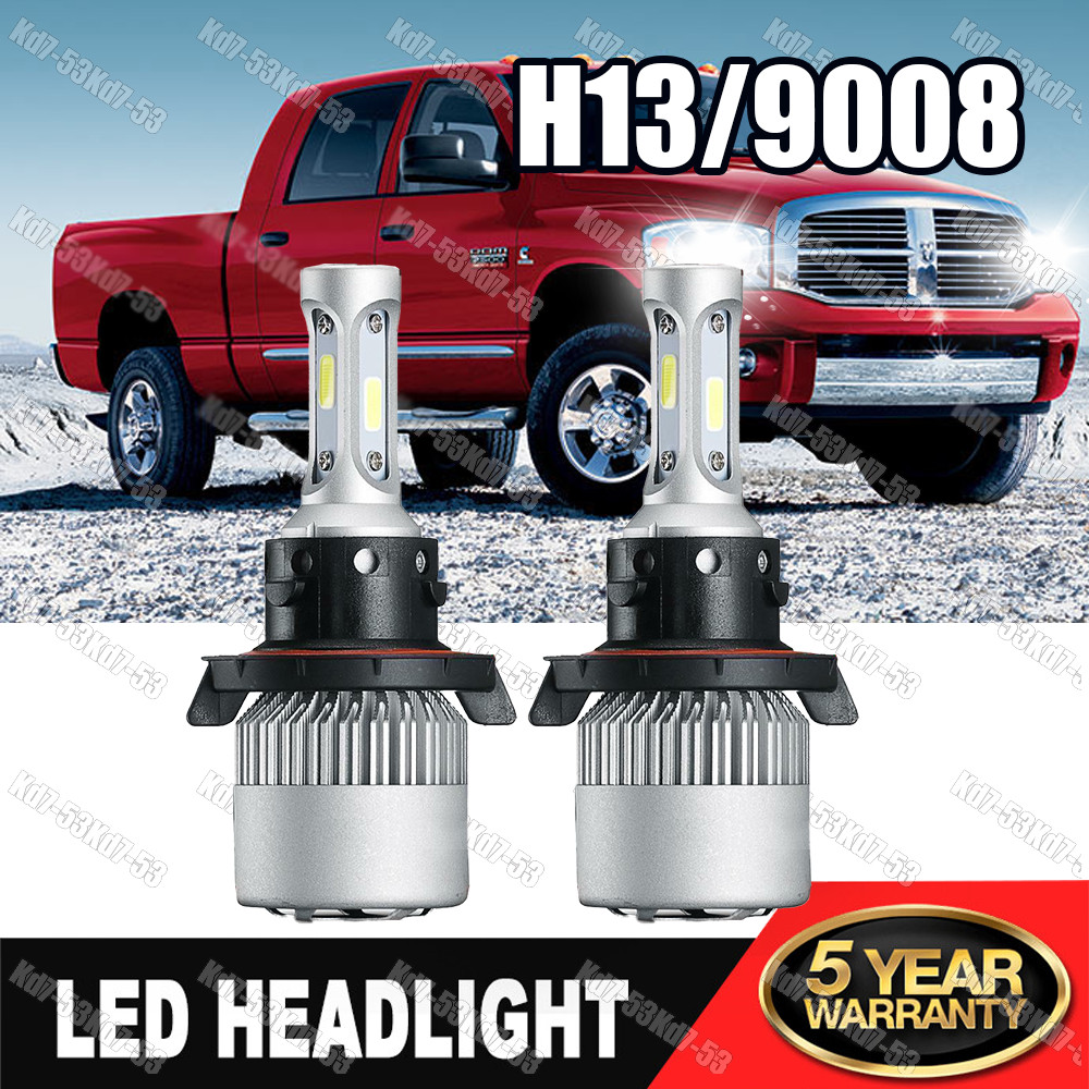 For Dodge Ram 1500 2500 3500 2006-2008 LED Headlight High Low Bulbs White 6000K