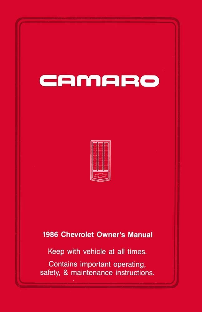 1986 Chevrolet Camaro Owner\'s Manual