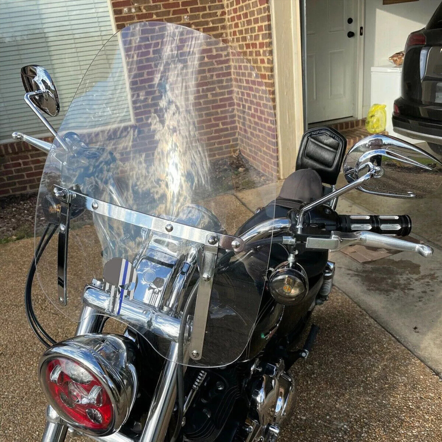 Motorcycle Large Clear Windshield For Harley Honda Magna Shadow Spirit 19 Motorcycle Large Clear Windshield For Harley Honda Magna Shadow Spirit 19