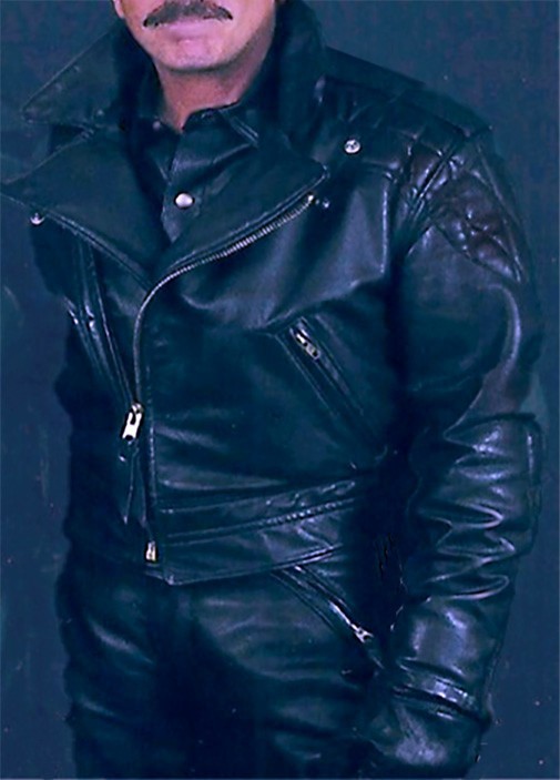 JACKET- LEATHER BLACK - QUILTED MARQUIS DE SADE- VINT.  CLASSIC BIKER's  $ 682.