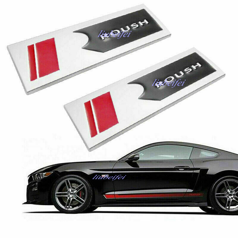 2pcs Metal R Roush Emblem Side Fender Body Badge 3D Sticker For Mustang