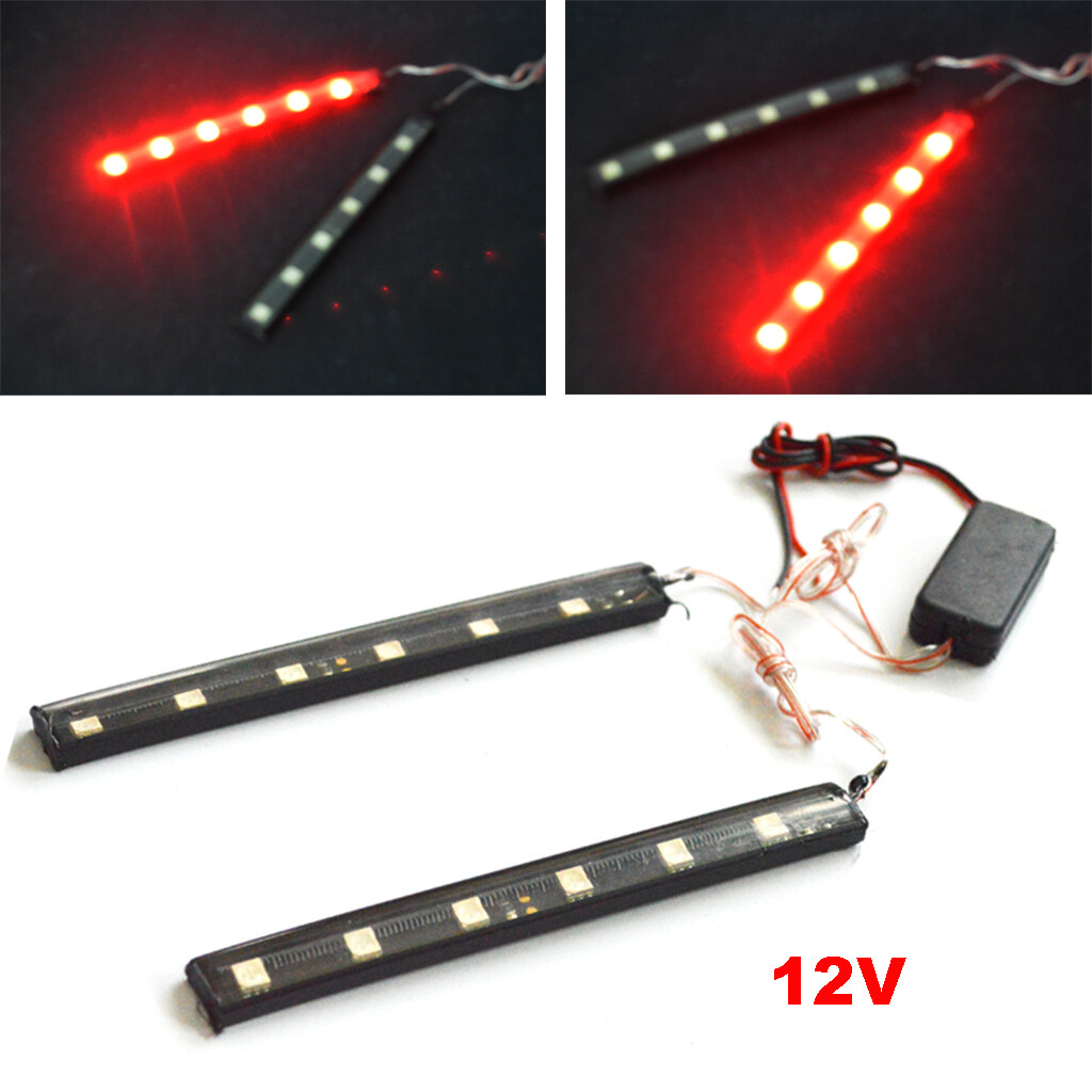 2pcs Pure Red Motorcycle ATV UTV Trailer Led Strobe Flashing Light Brake Lights