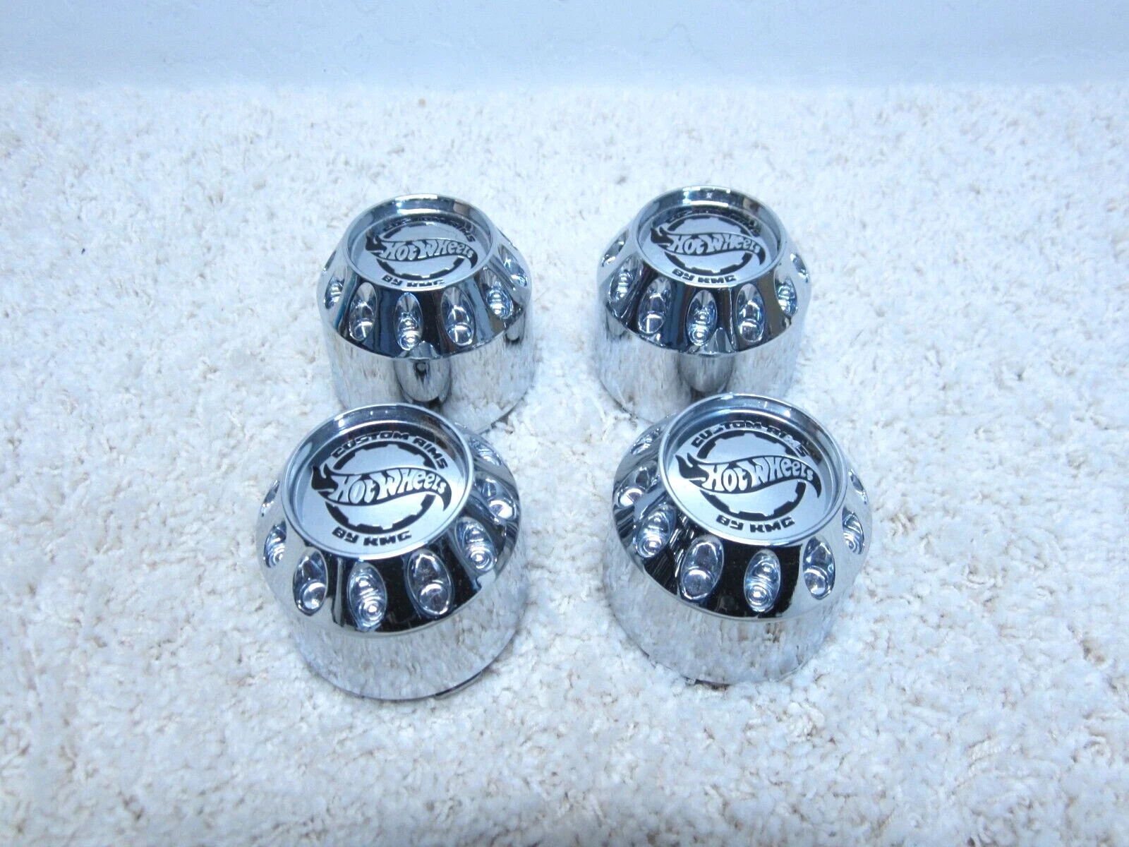 HOT WHEELS 905K75 CUSTOM ALLOY WHEEL NEW SNAP ON CHROME CENTER CAP SET #2H-10 HOT WHEELS 905K75 CUSTOM ALLOY WHEEL NEW SNAP ON CHROME CENTER CAP SET #2H-10