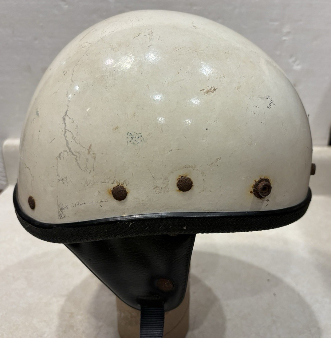 Vintage 1960's Buco Traveler Helmet White - Open Face Half Shell USA Adjustable Vintage 1960's Buco Traveler Helmet White - Open Face Half Shell USA Adjustable