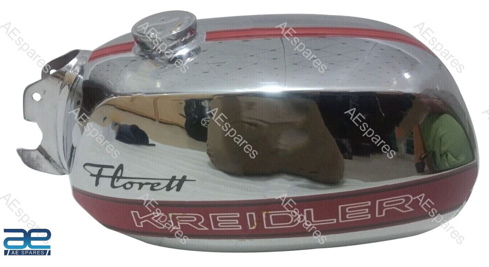 For Kreidler Floret RS50 Chrome Painted Red Strip Steel Petrol Gas Tank 1980