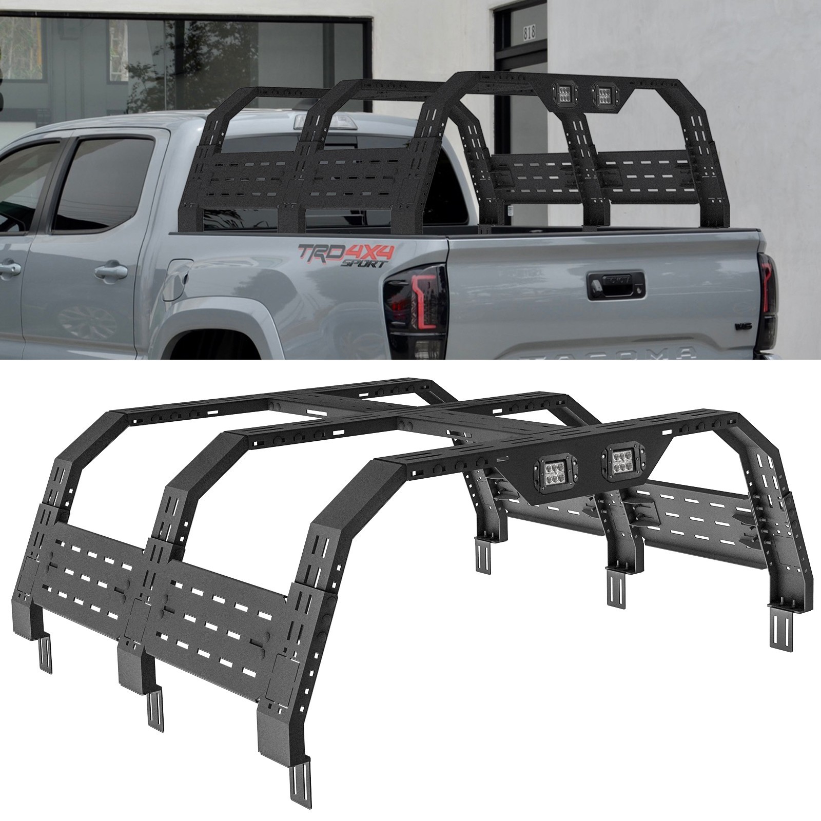 1000lbs Adjustable Pickup Truck Bed Rack For Toyota Tacoma 2005-2025