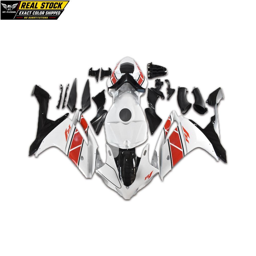 NT Injection Molded Fairing Kit Fit for Yamaha 2007-2008 YZF R1 White Black n066