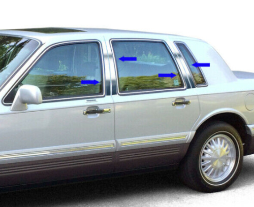 For 90-97 Lincoln Town Car 8PC Stainless Steel Chrome Pillar Post Trim