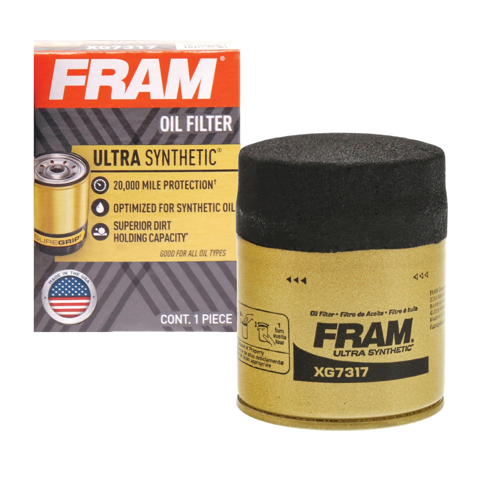 Fram Ultra Synthetic Automotive Replacement Oil Filter, Designed For S