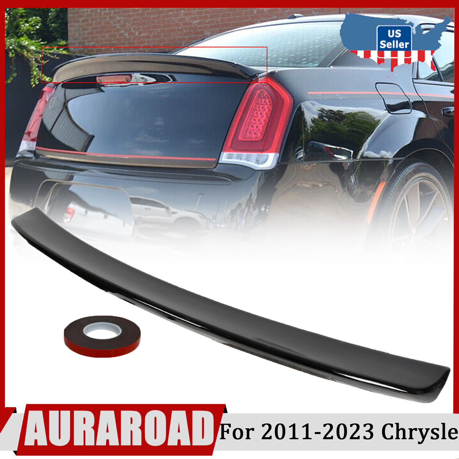 For 2011-23 Chrysler 300 300S SRT8 Rear Trunk Spoiler Gloss Black Factory Style